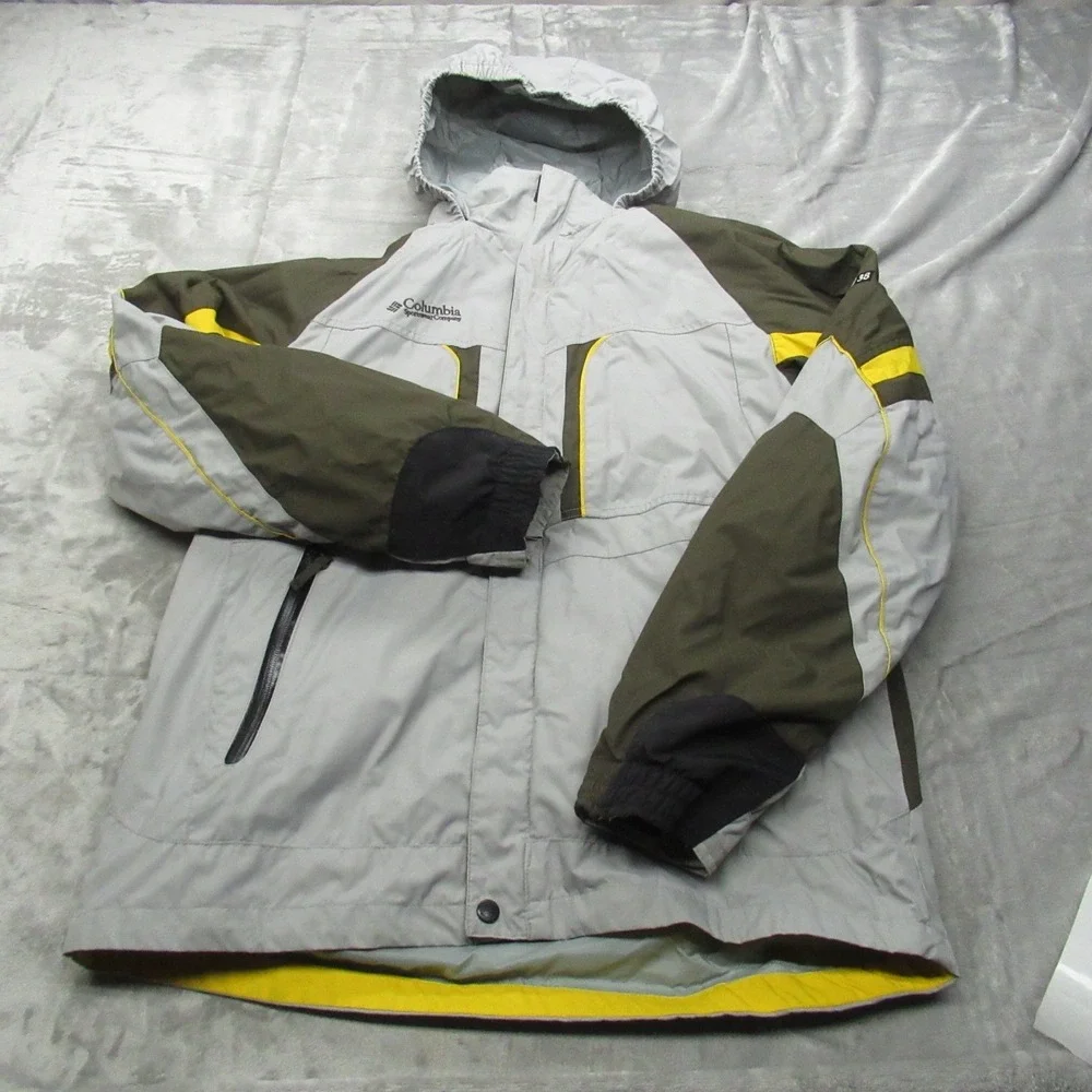 Columbia Jacket Youth XL Gray Waterproof Ski Snow Hood 3in1 Removable Liner Wind